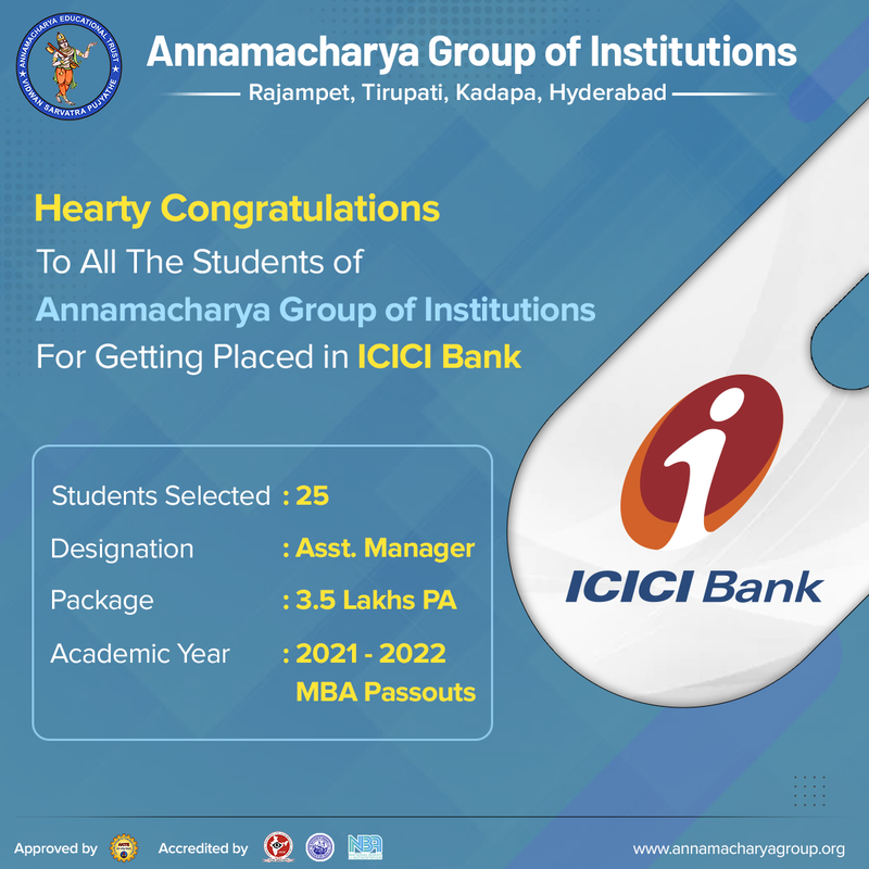 A Big Congrats to our students for getting placed in ICICI Bank