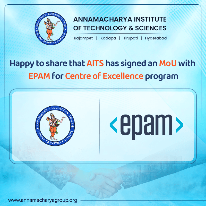  AITS has Signed an MoU with EPAM for Centre of Excellence Program